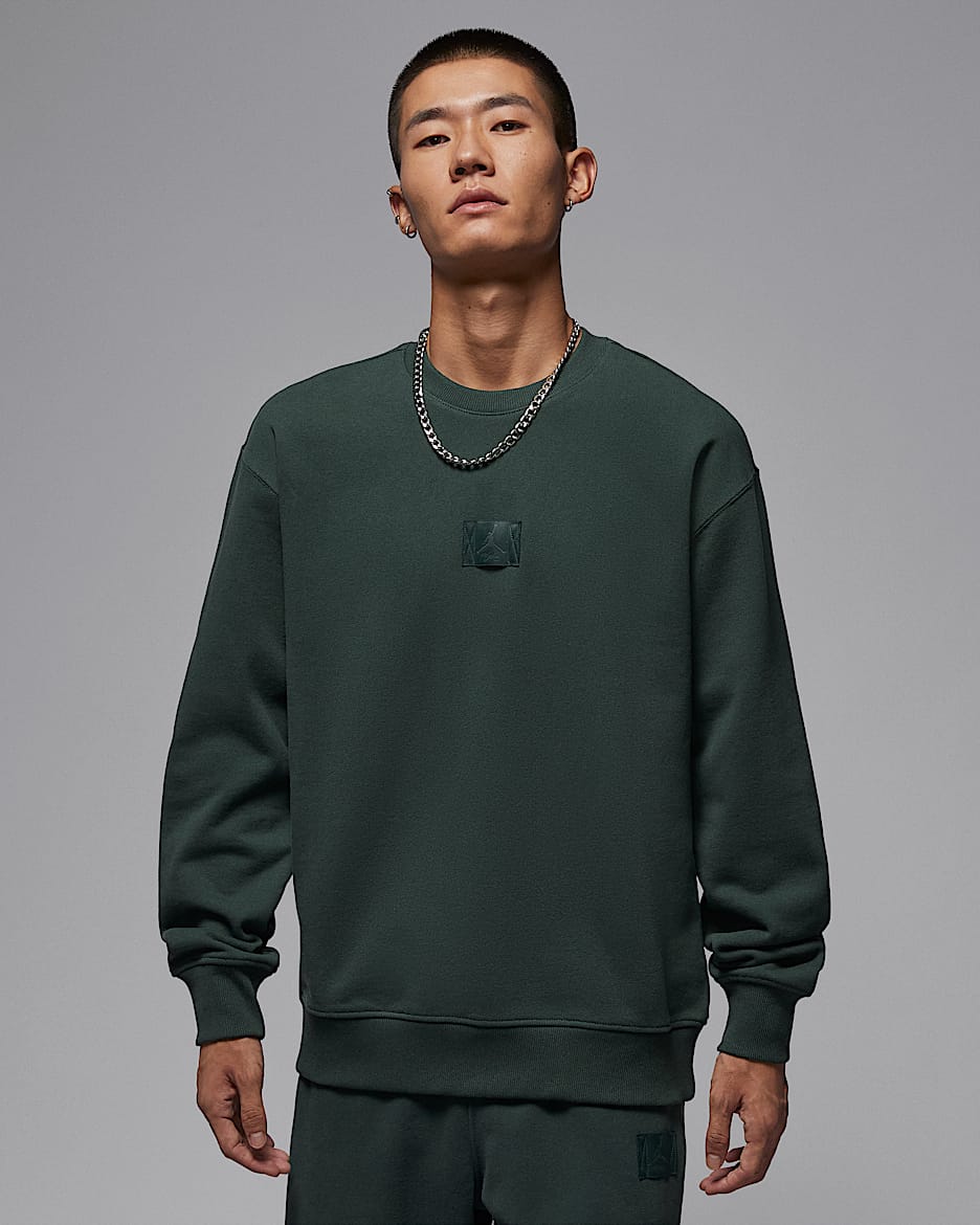 Jordan Flight Fleece 男子薄绒圆领运动衫 - 深绿/绿古色