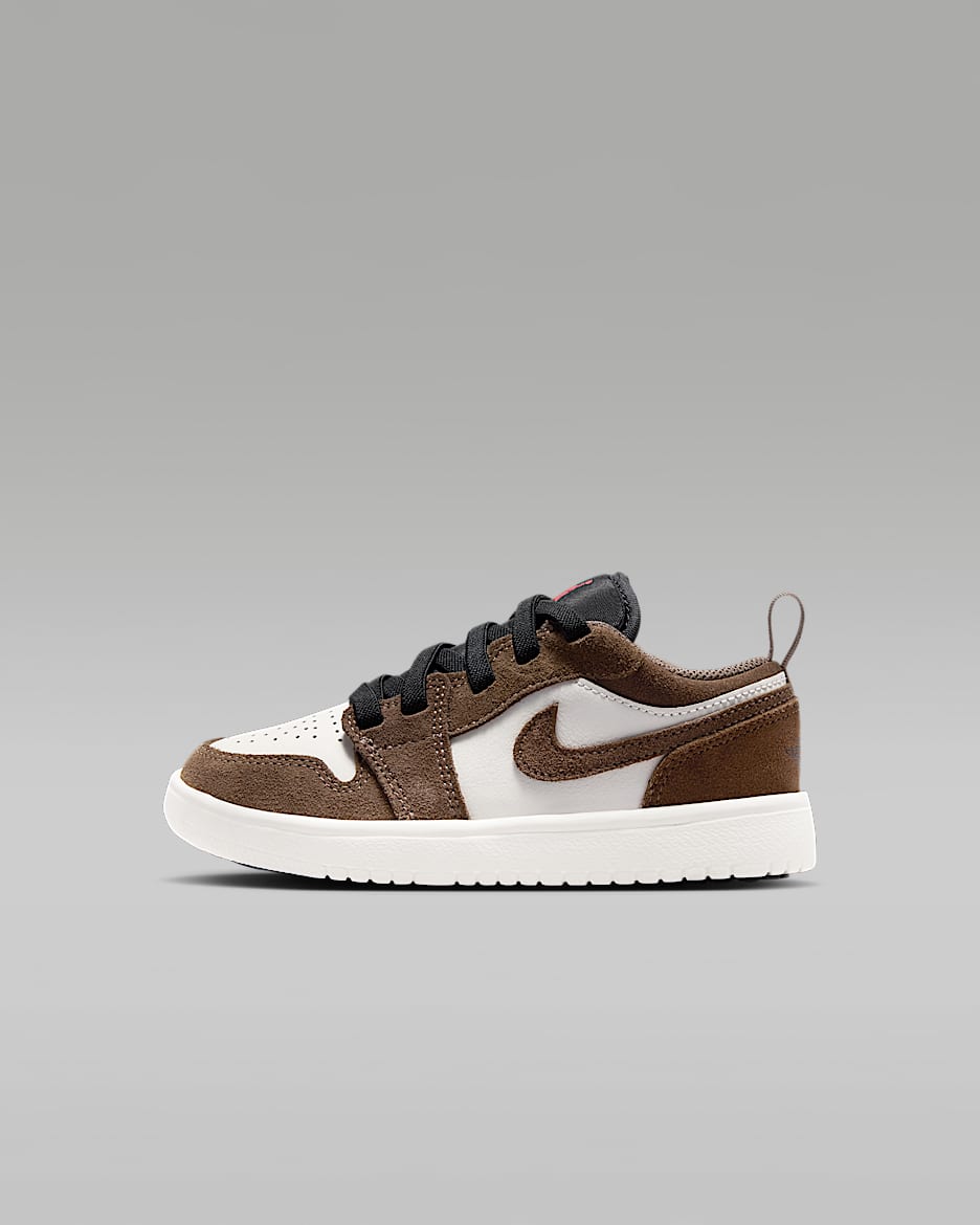 Jordan 1 Low Alt 幼童运动鞋 - 淡褐色/幻影灰白/帆白/黑
