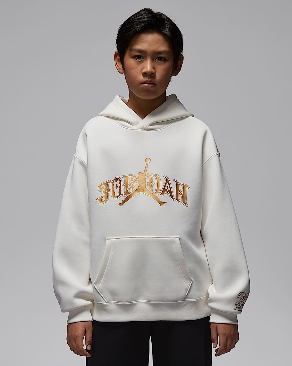 Jordan 新年系列大童套头连帽衫 - 帆白