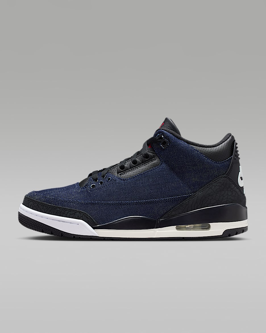 Air Jordan 3 x Levi's® 男子运动鞋 - 牛仔蓝/帆白/黑