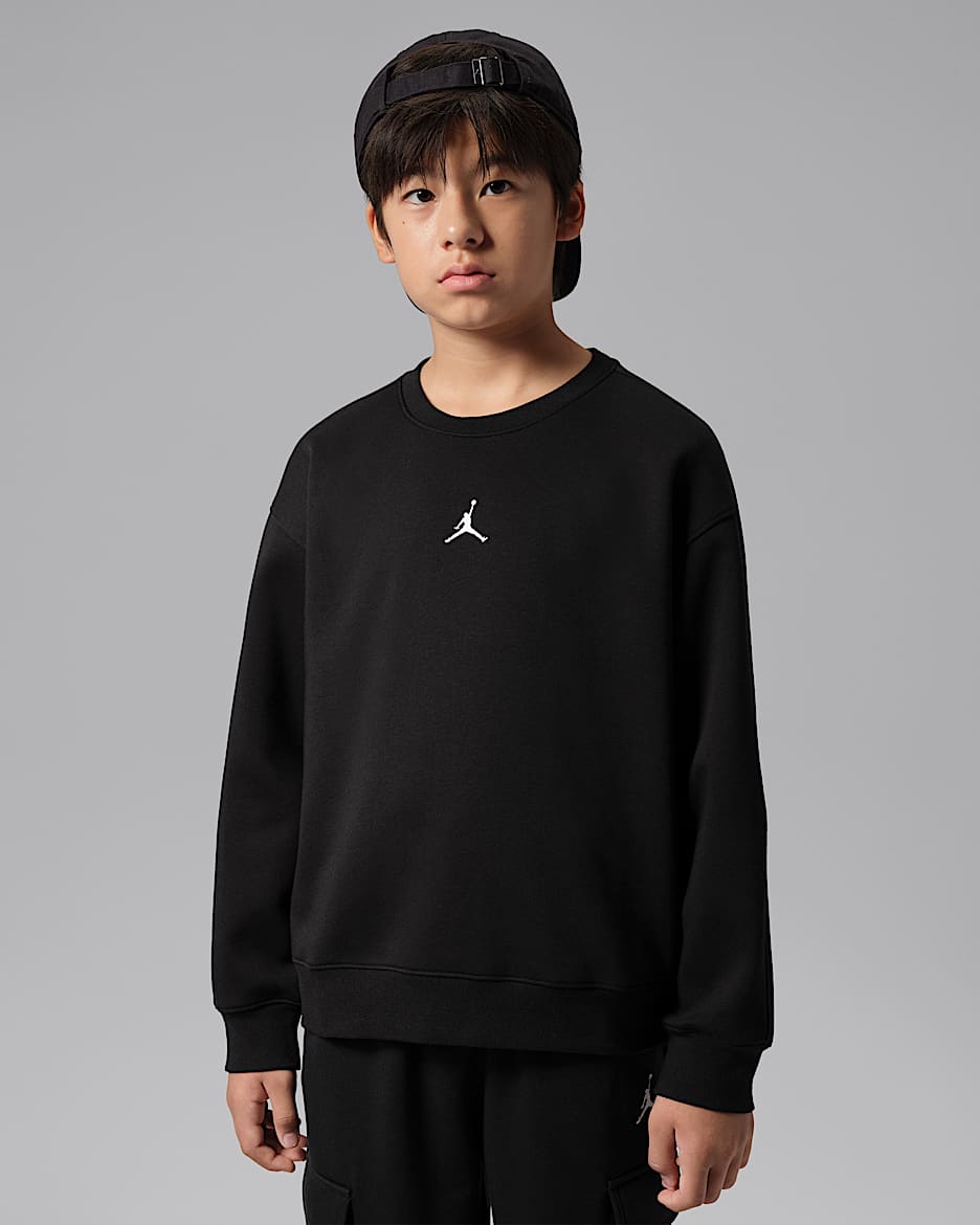 Jordan Jumpman 大童加绒圆领上衣 - 黑