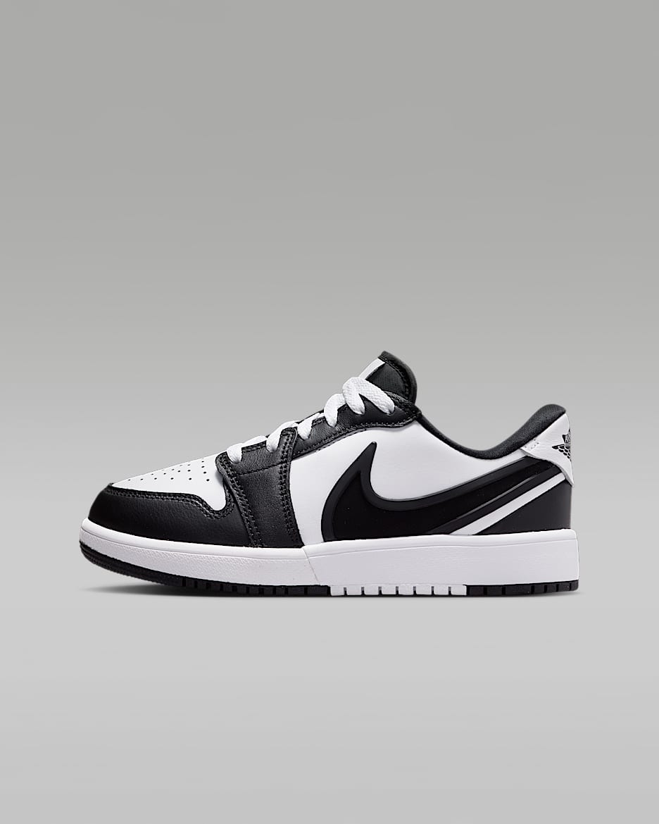 Jordan 1 Low RM 大童一脚蹬运动鞋 - 白色/黑