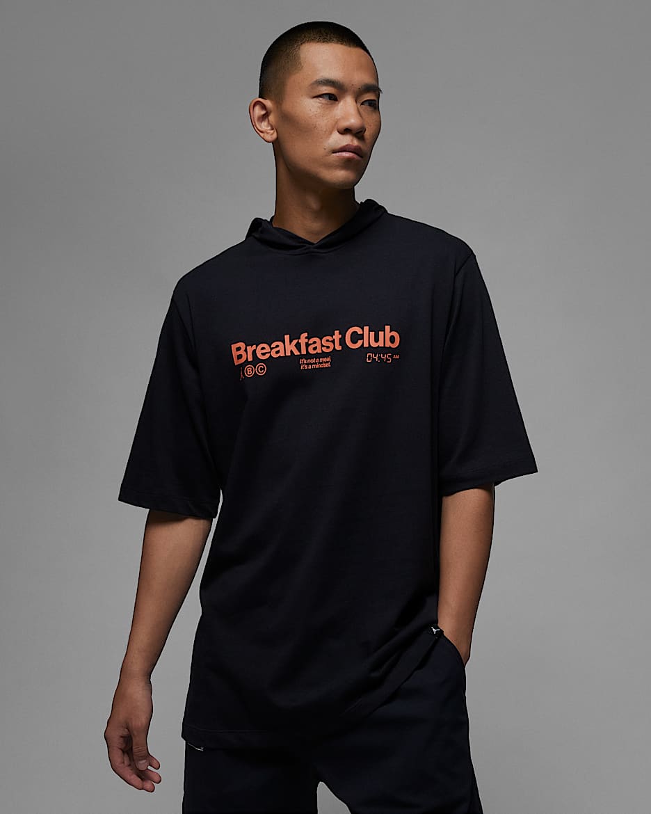 Jordan Dri-FIT Sport BC 男子速干短袖连帽上衣 - 黑/出租车黄