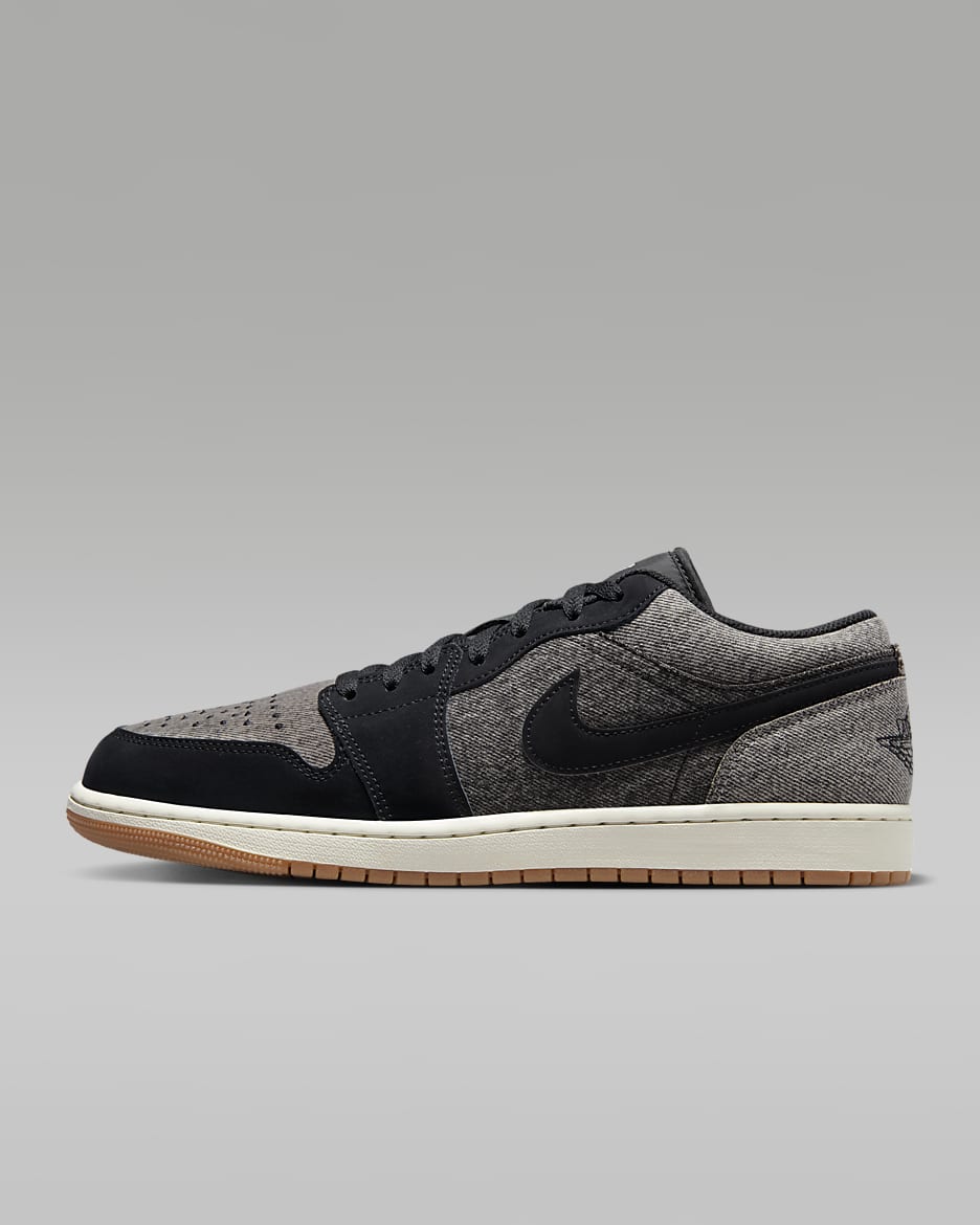Air Jordan 1 Low SE 男子运动鞋 - 黑/浅烟灰/帆白/黑