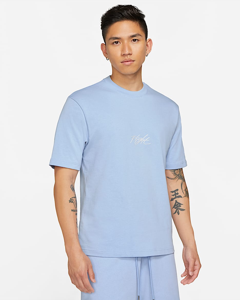 Jordan Flight Essentials 男子短袖T恤 - 铝蓝/帆白