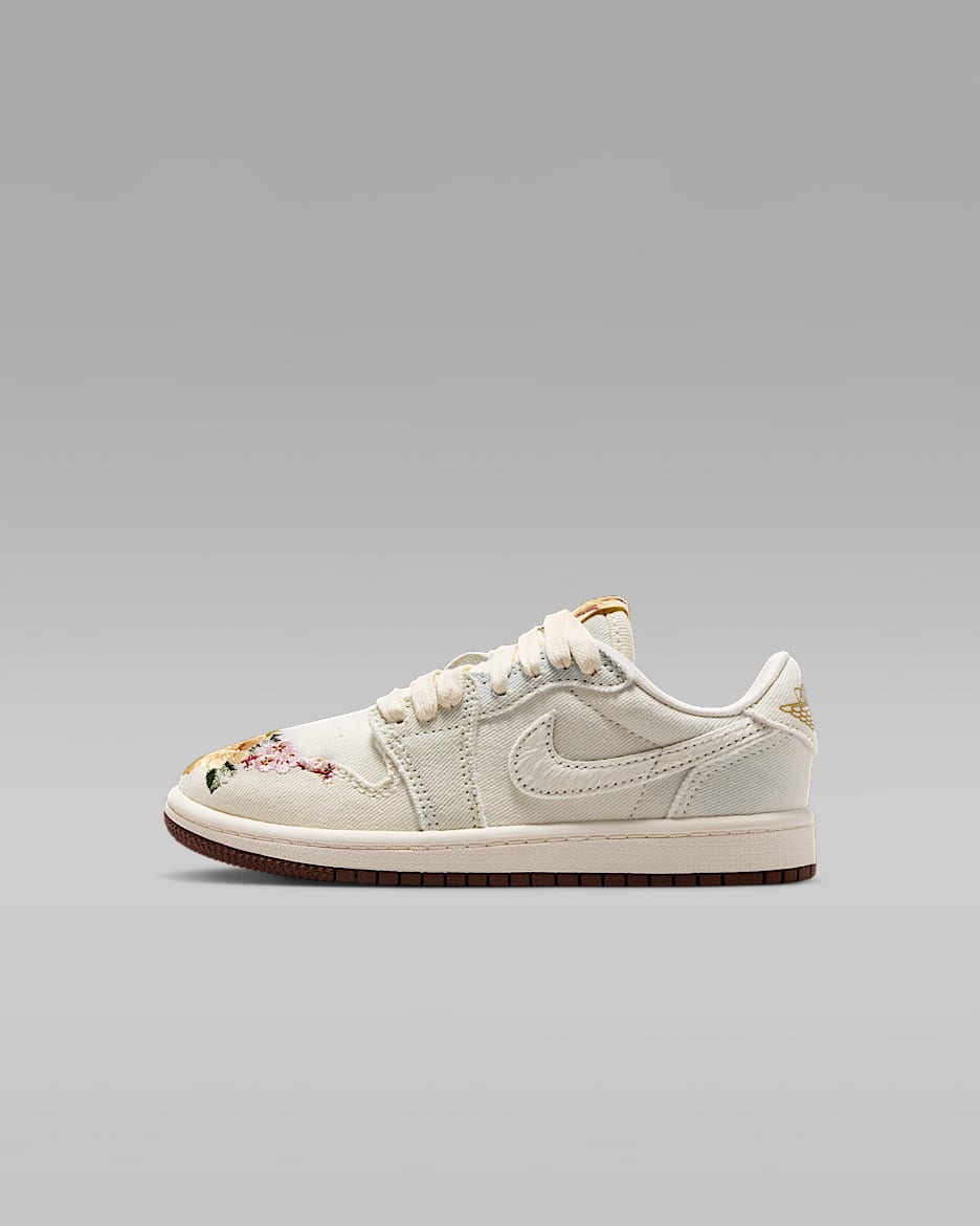 Jordan 1 Retro OG 复刻幼童运动鞋 - 足球灰/帆白/浅巧克力色/帆白