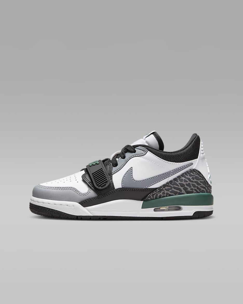 Air Jordan Legacy 312 Low AJ312 大童运动鞋 - 白色/黑/冷灰/氧化绿