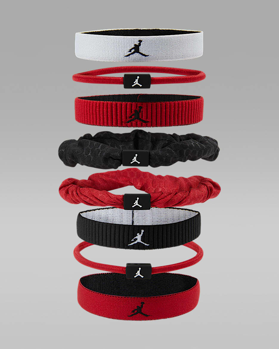Jordan Sport 弹性发圈（8 条） - 白色/健身红/黑