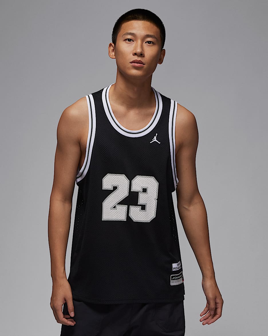 Jordan Essentials 男子夏日球衣 - 黑/白色