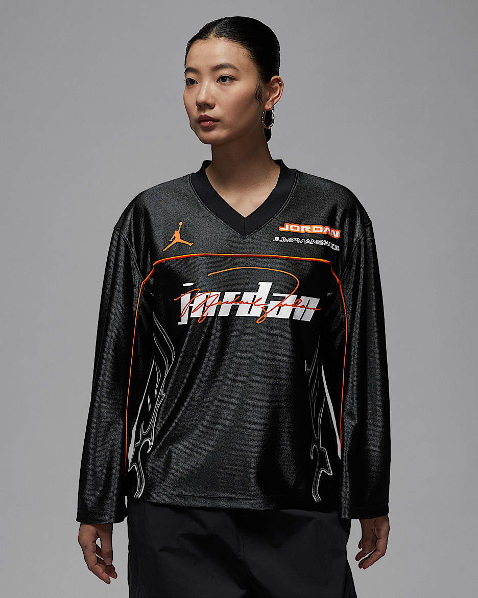 Jordan 女子长袖针织上衣 - 灰黑
