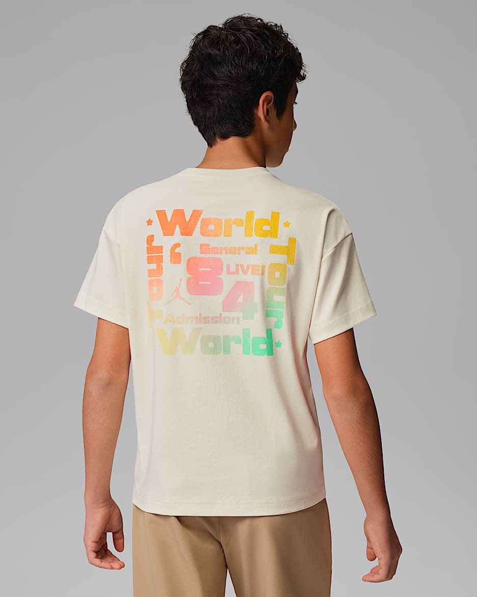 Jordan World Tour 大童T恤 - 淡象牙白