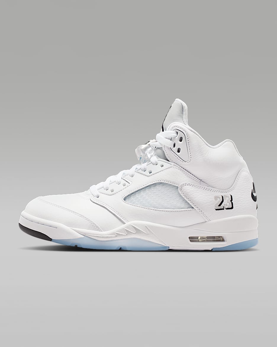 Air Jordan 5 Retro OG "White Metallic" 复刻男子运动鞋 - 白色/金属银/黑