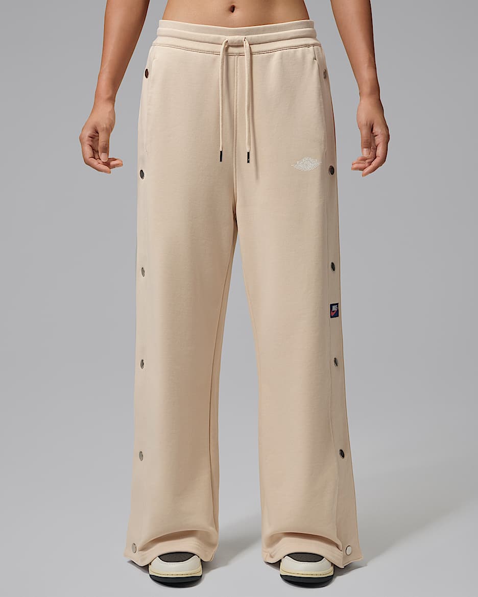 Jordan Flight Fleece 女子法式毛圈按扣长裤 - 珍珠白/帆白