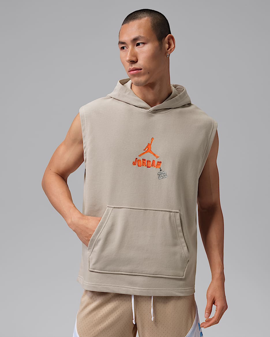 Jordan Sport Crossover Dri-FIT 男子速干无袖套头连帽衫 - 奶白 II