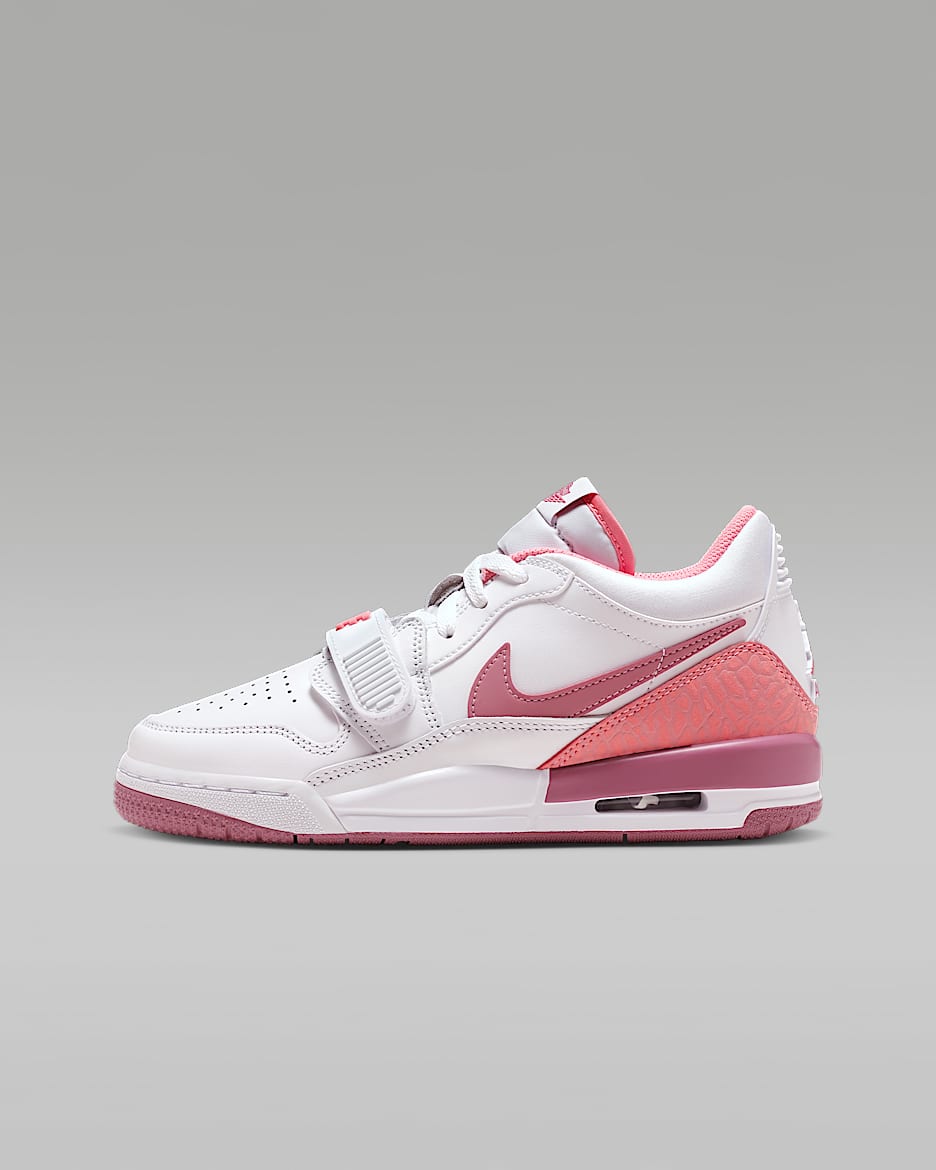 Air Jordan Legacy 312 Low (GS) AJ312 大童运动童鞋 - 白色/白色/淡莓红/淡莓红