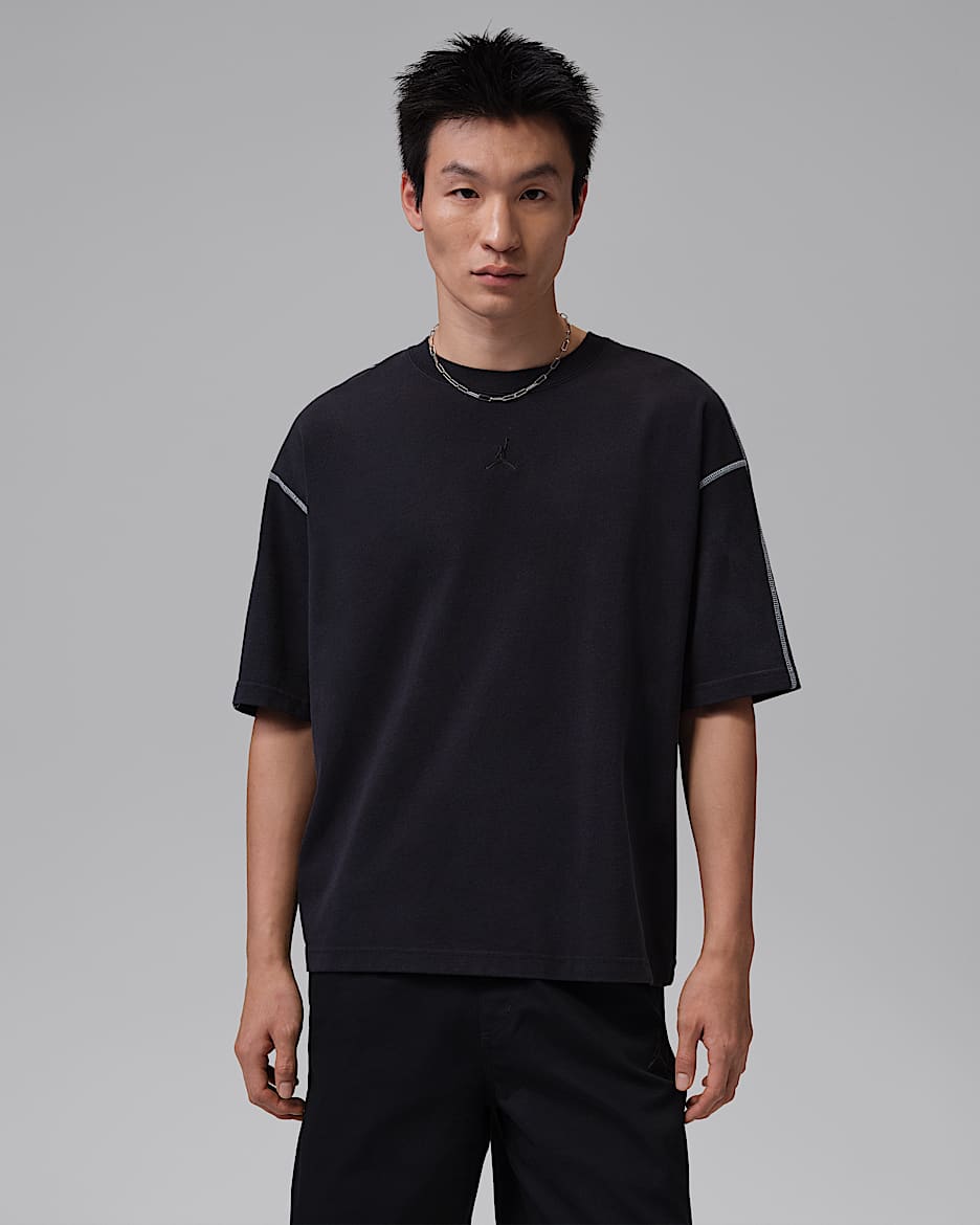 Jordan Flight 男子厚实短袖上衣 - 黑/帆白/黑