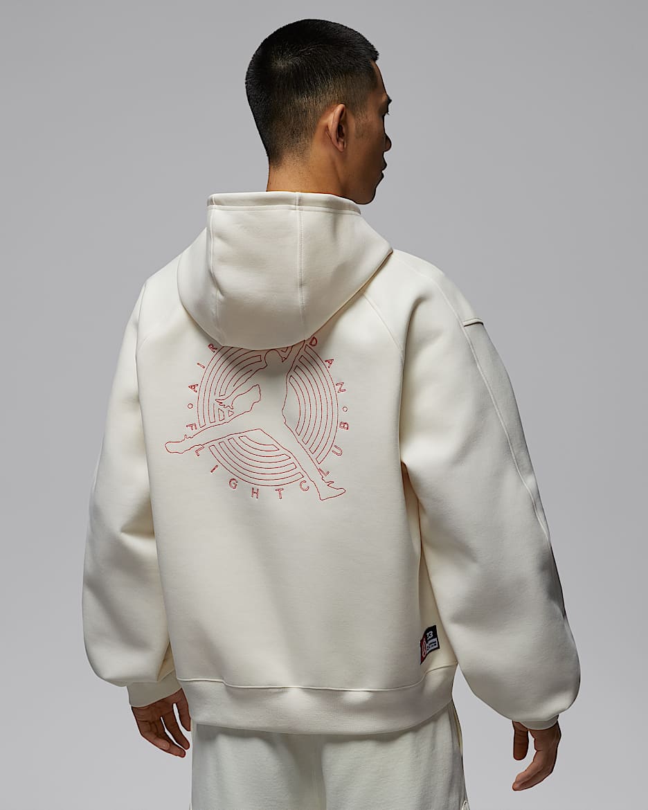 Jordan Flight Club Fleece 男子全长拉链开襟针织夹克 - 淡象牙白