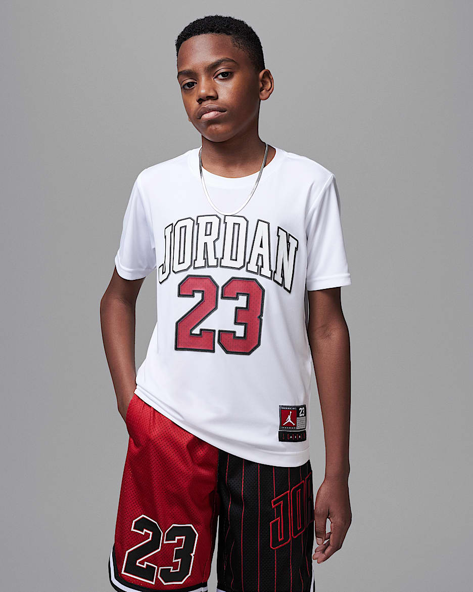 Jordan Dri-FIT Flight 大童速干训练T恤 - 白色