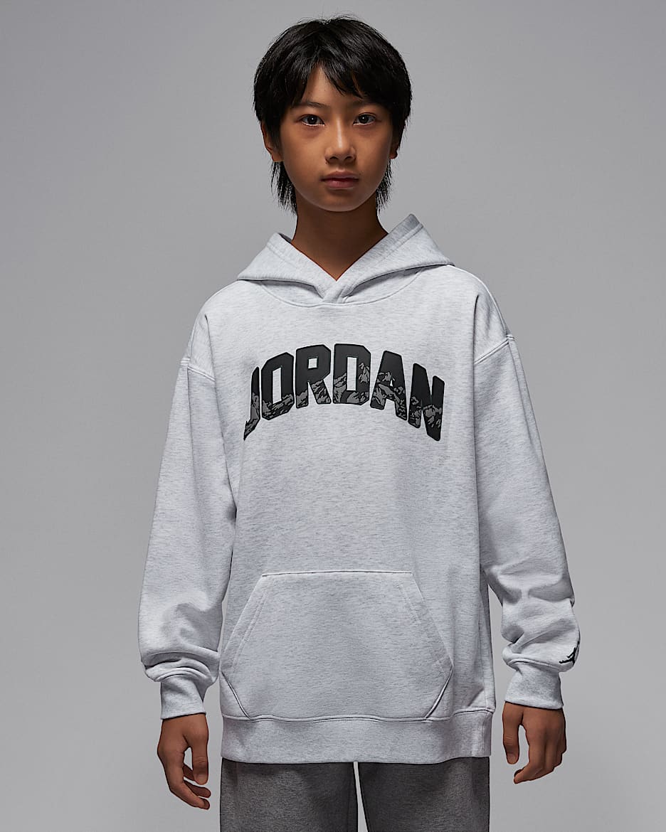 Jordan Gift Giving Mountain 大童加绒套头连帽衫 - 调色桦树色