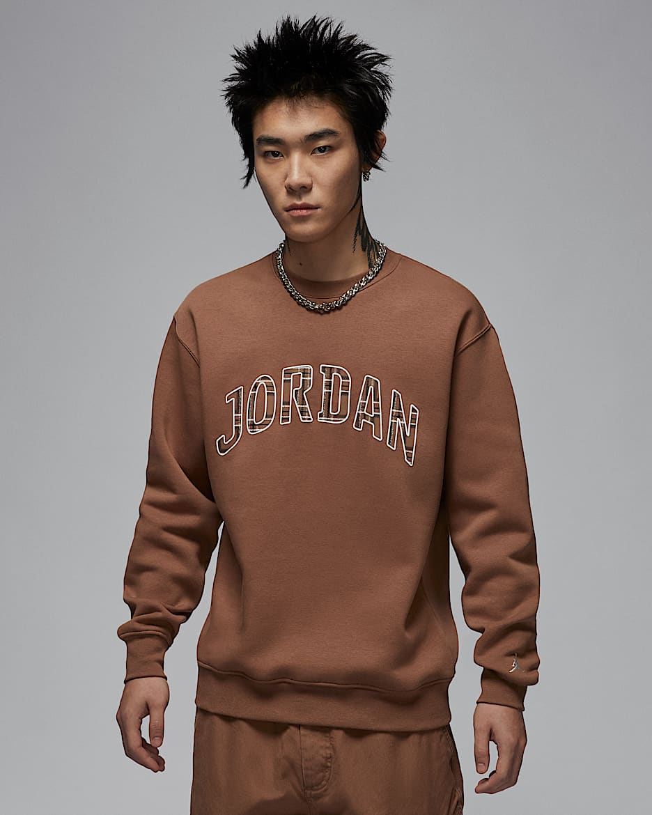 Jordan Essentials 男子加绒圆领运动衫 - 古棕色/帆白