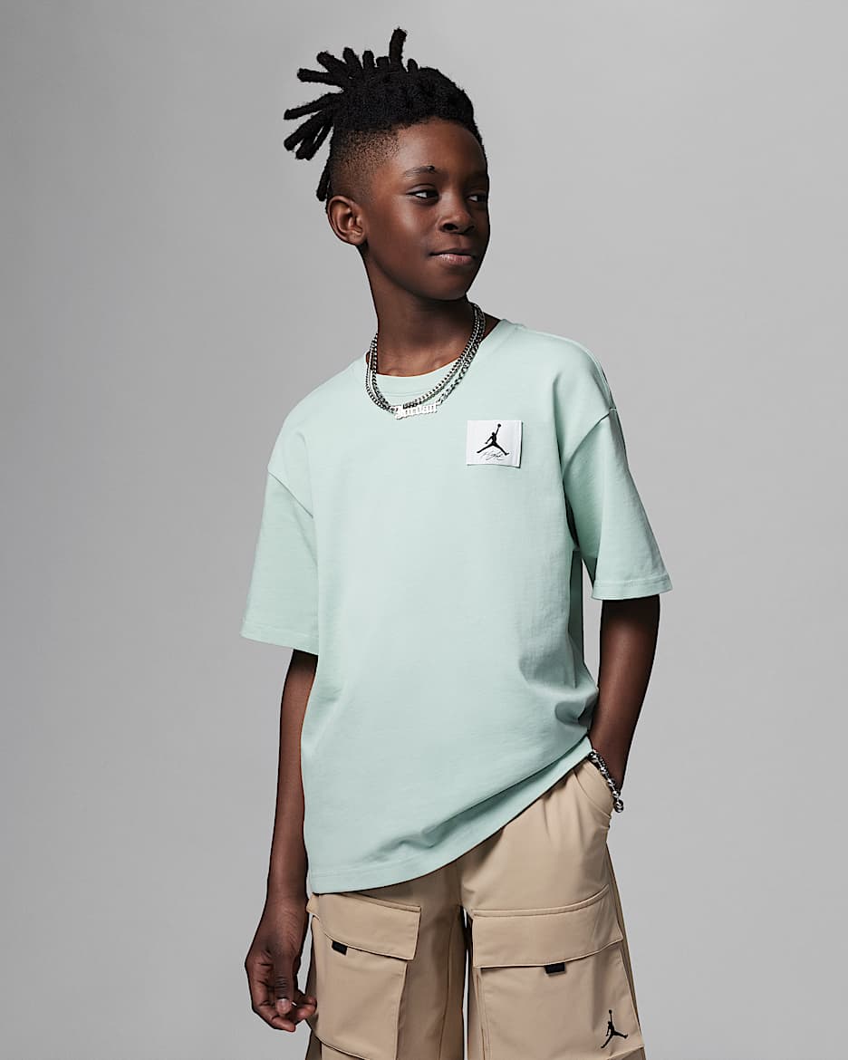 Jordan Flight Essential 大童T恤 - 霜淡草绿