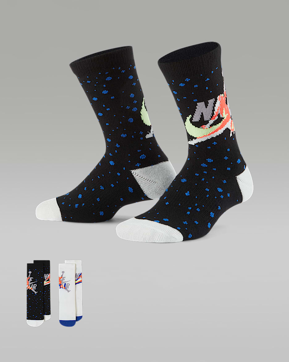Jordan Jumpman Classics Cushioned Crew 儿童运动童袜（2 双） - 多色