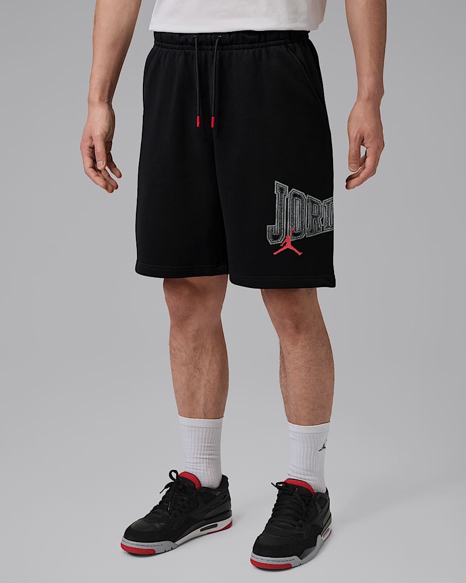 Jordan Brooklyn 男子短裤 - 黑/红外线红 23