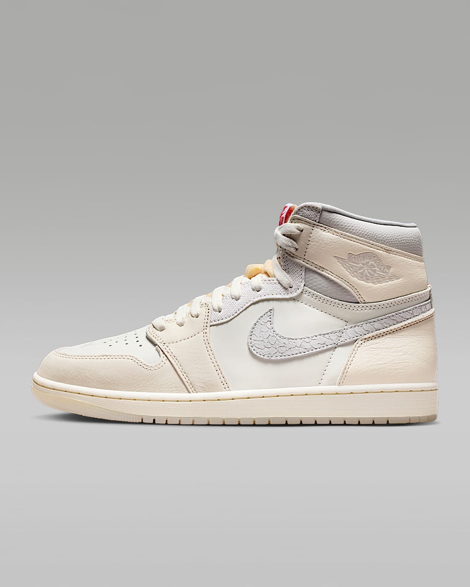 Air Jordan 1 Retro High OG 复刻男子运动鞋 - 帆白/淡象牙白/椰奶色/大学红
