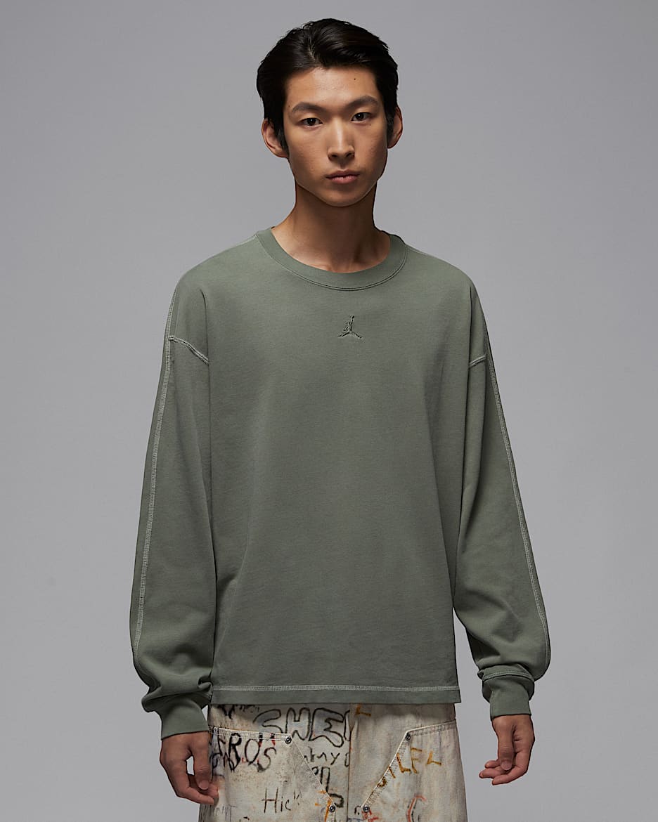 Jordan Flight 男子厚实长袖上衣 - 复古苔绿/雾杉木绿/复古苔绿