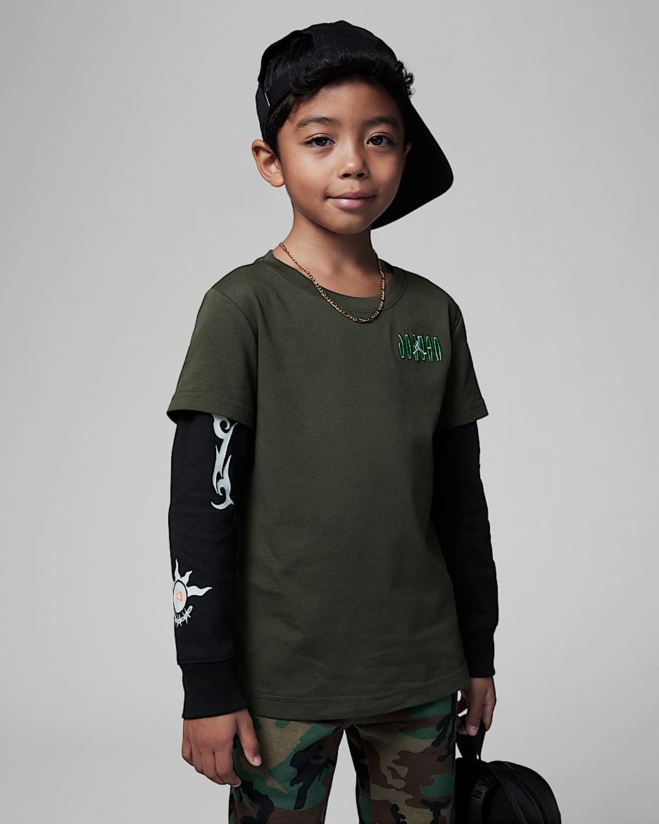 Jordan Flight MVP 幼童长袖T恤 - 军裤卡其