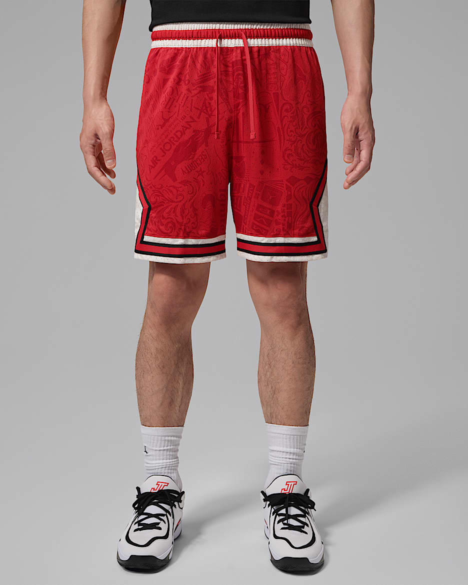 Jordan Sport Dri-FIT Diamond 男子速干短裤 - 大学红/幻影灰白/大学红