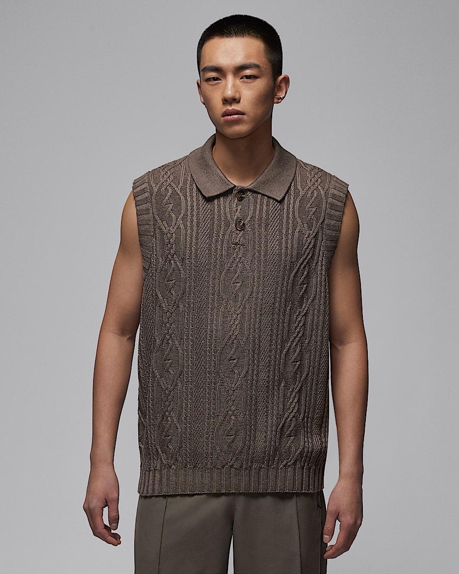 Jordan Sport 男子高尔夫无袖毛衣 - 橄榄灰