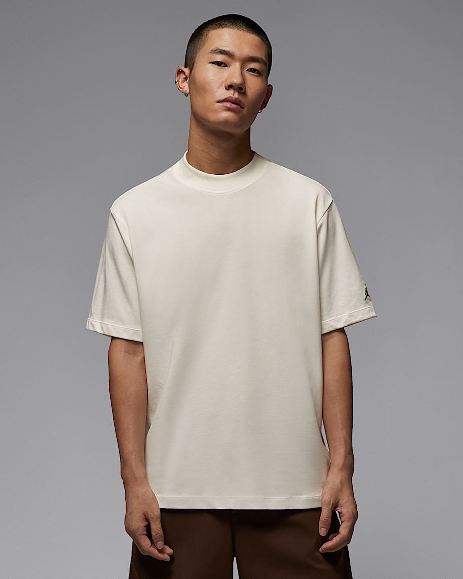 Jordan Sport Dri-FIT 男子速干企领高尔夫上衣 - 帆白/黑