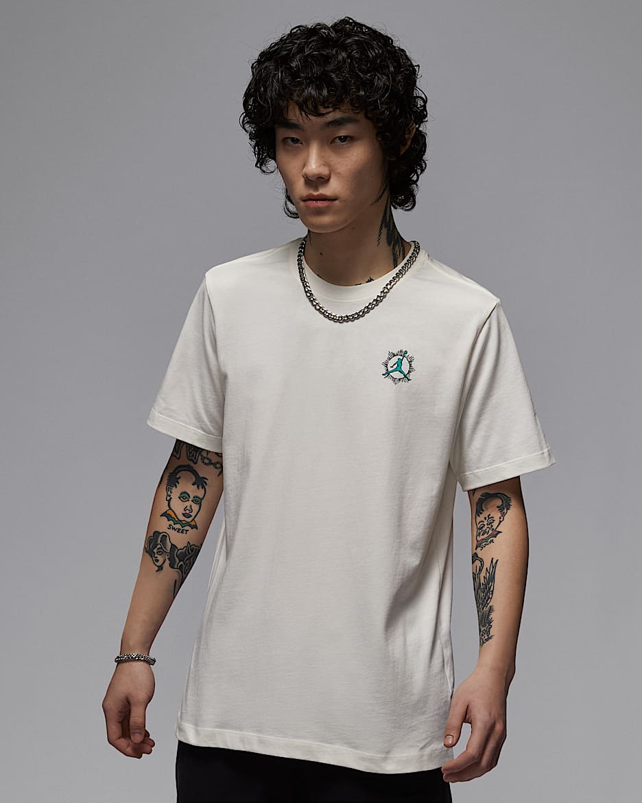 Jordan Brand 男子印花T恤 - 帆白/黑