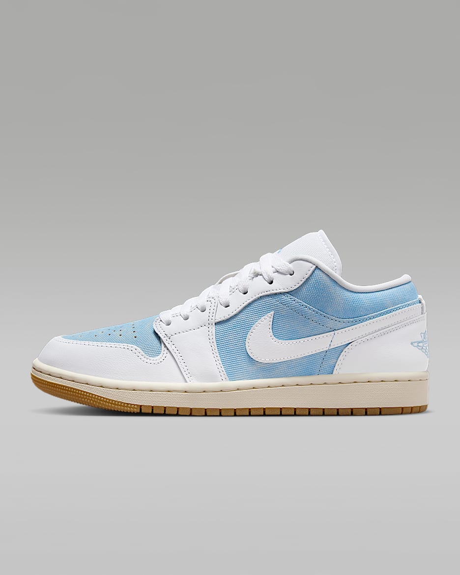 Air Jordan 1 Low SE 女子运动鞋 - 旧蓝/橡皮浅褐/帆白/白色