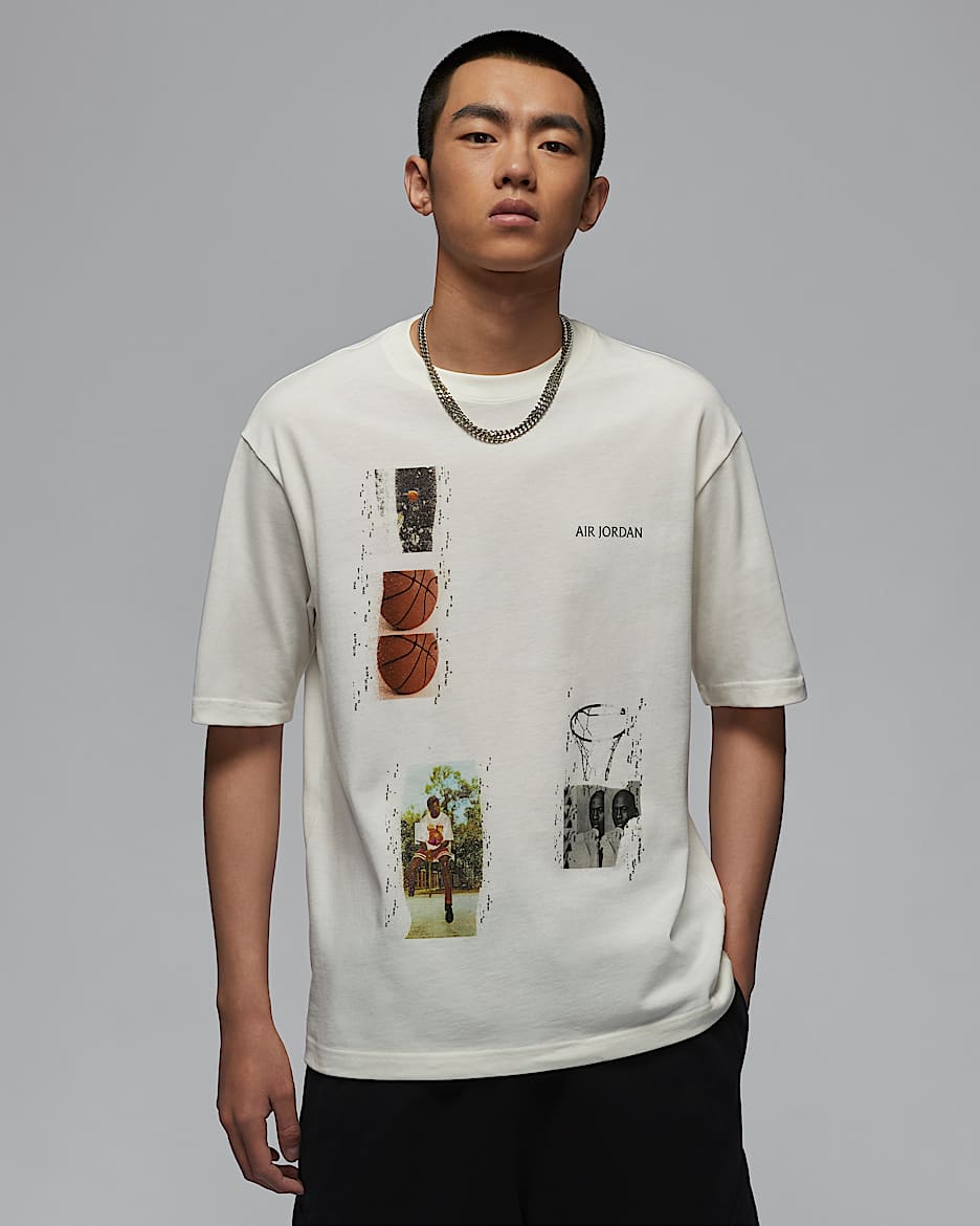 Jordan Flight Heritage 男子印花T恤 - 帆白