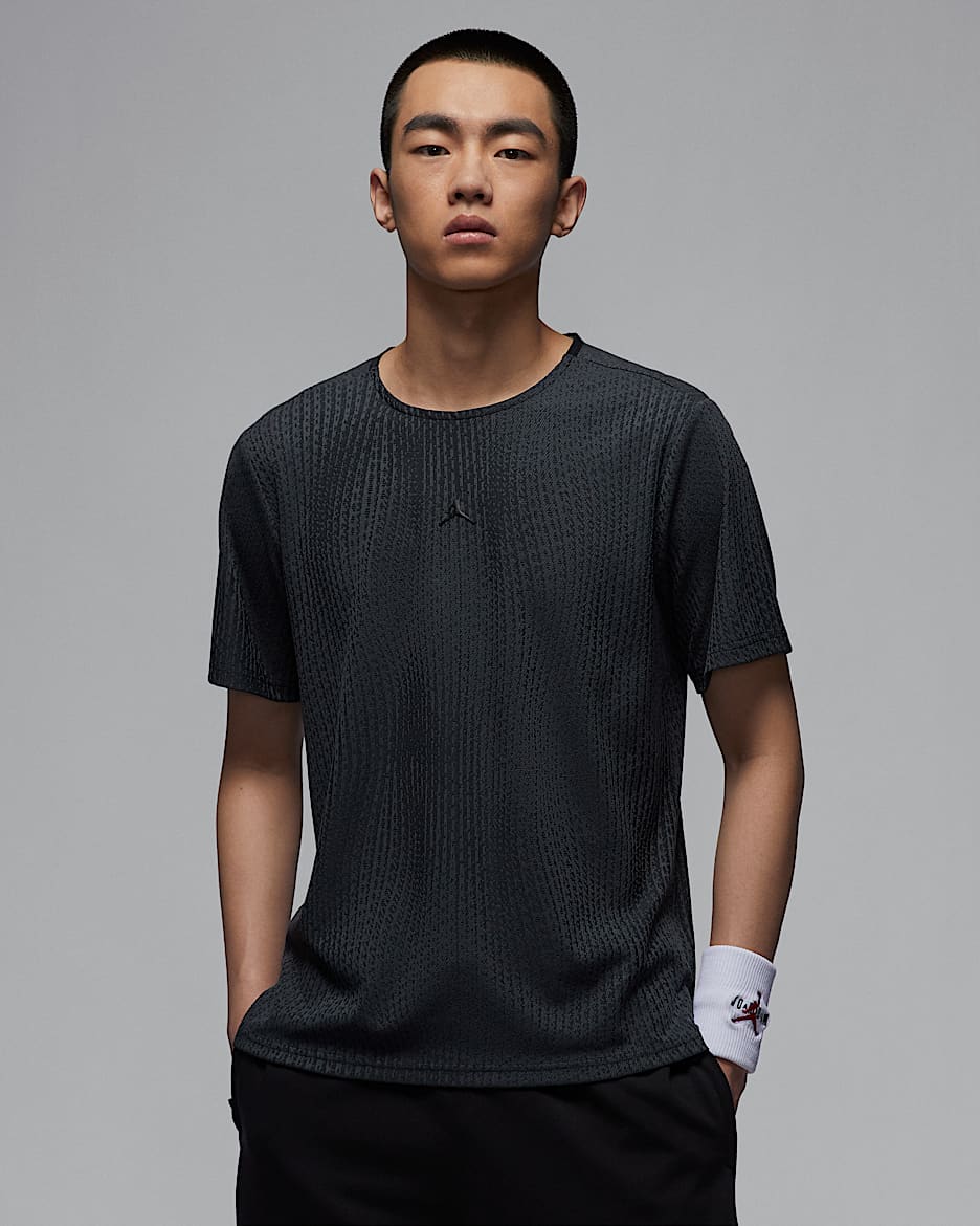 Jordan Sport Dri-FIT ADV 男子透气速干舒爽短袖运动上衣 - 暗灰色/黑/黑