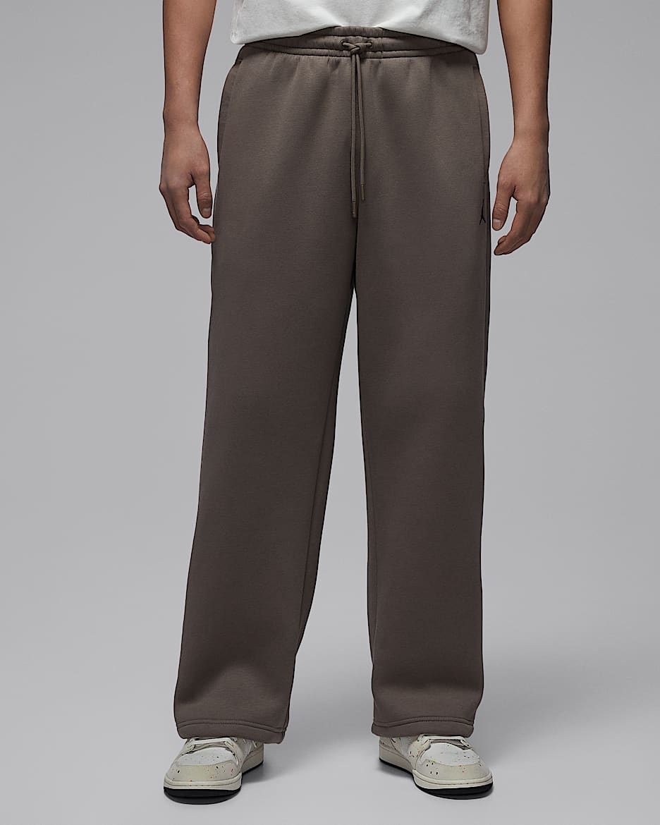 Jordan Brooklyn Fleece 男子 Oversize 风加绒直筒长裤 - 橄榄灰/黑