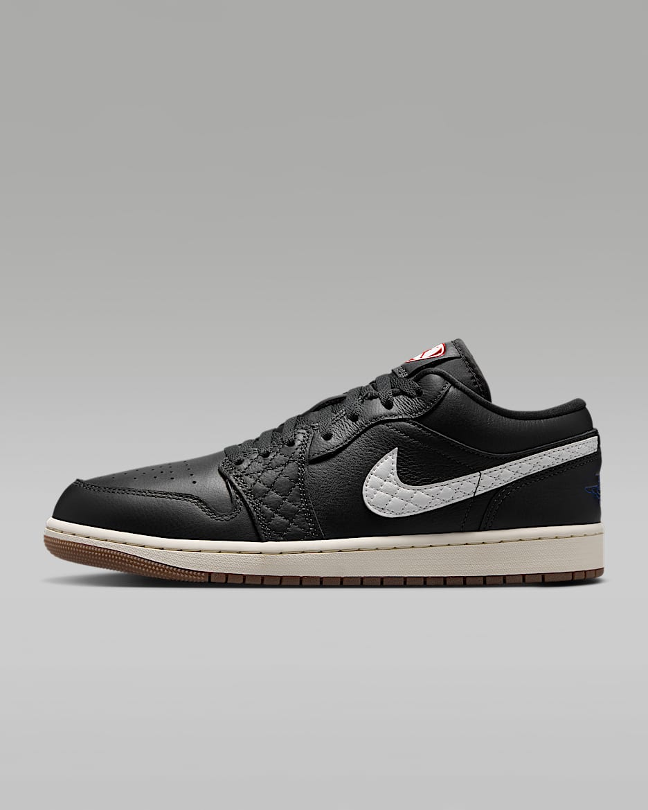 Air Jordan 1 Low SE 男子运动鞋 - 灰黑/大学红/游戏宝蓝/帆白