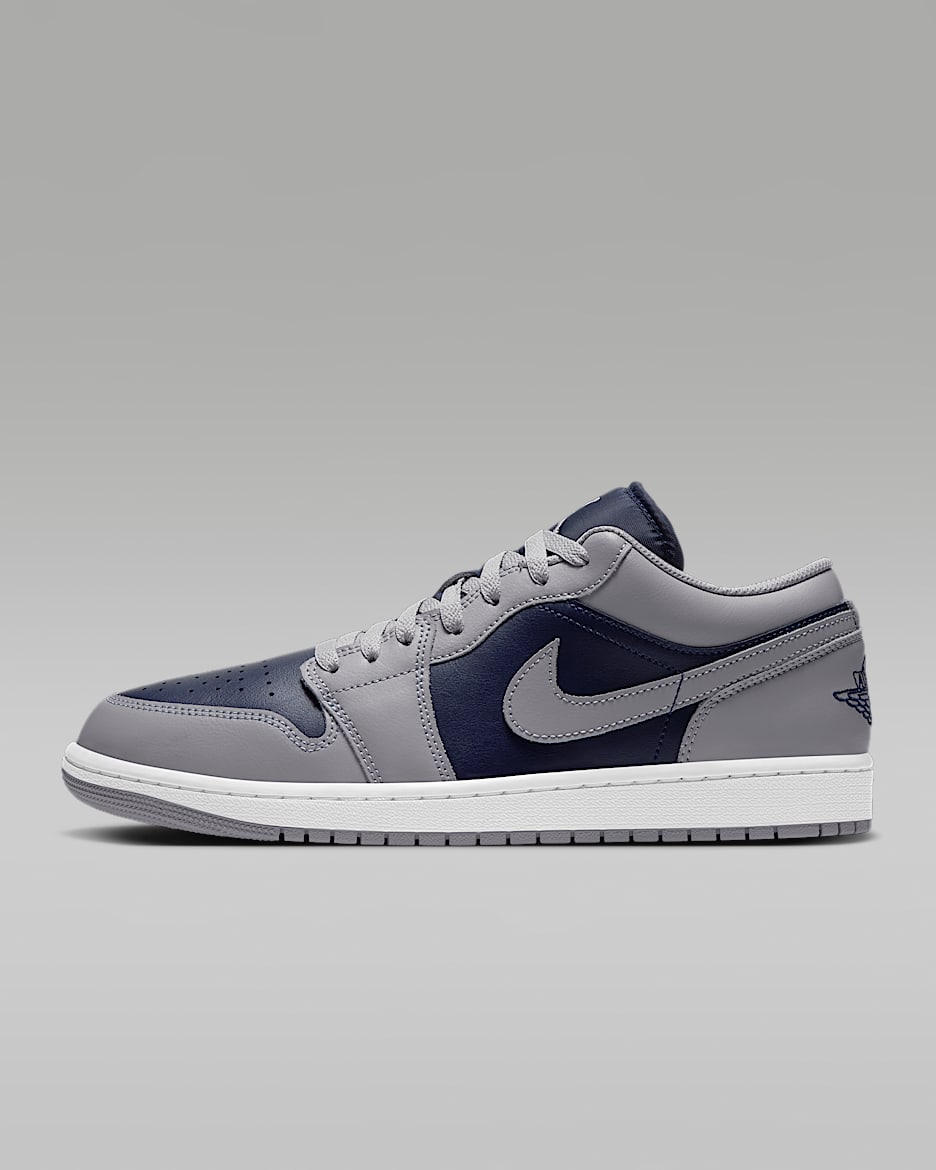 Air Jordan 1 Low 男子运动鞋 - 科技灰/白色/大学深蓝