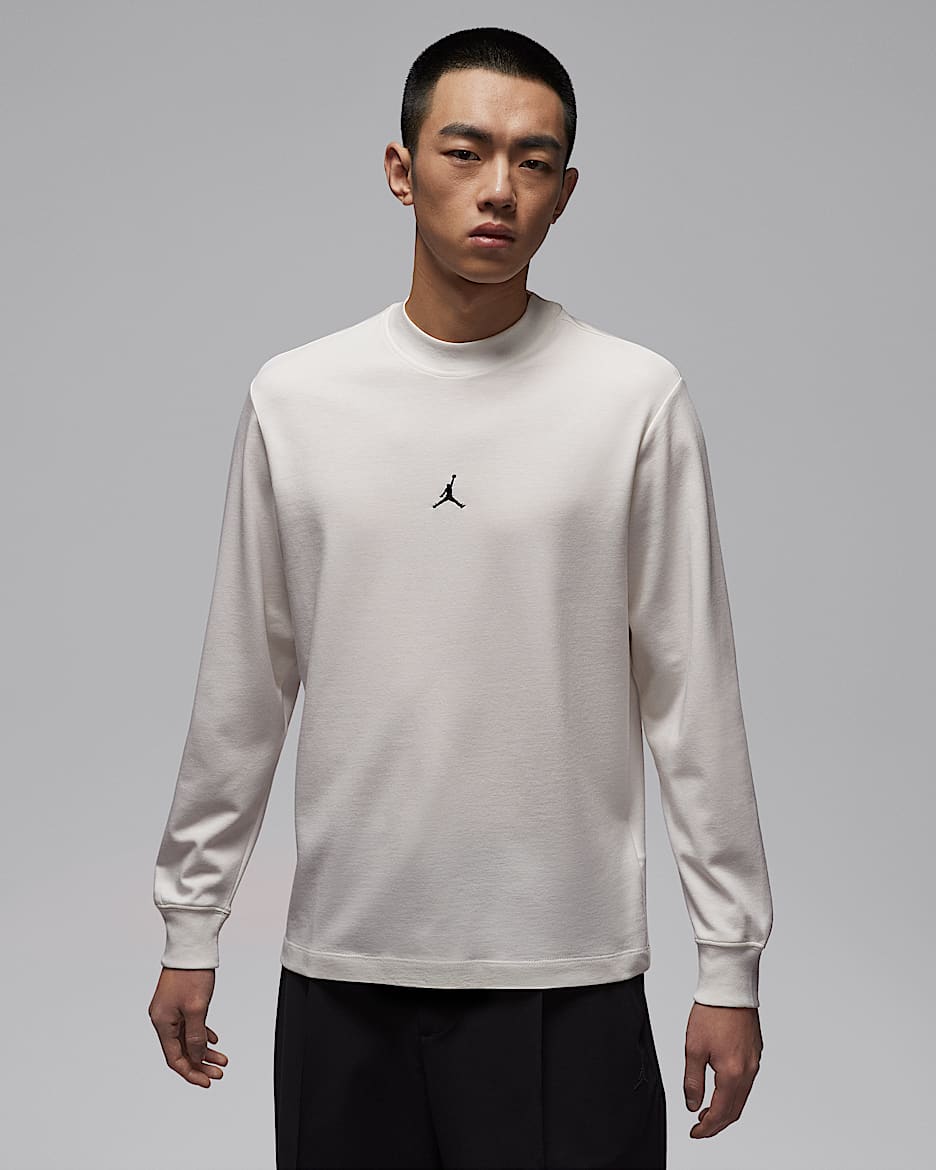 Jordan Sport Dri-FIT 男子速干高尔夫长袖企领上衣 - 帆白/黑