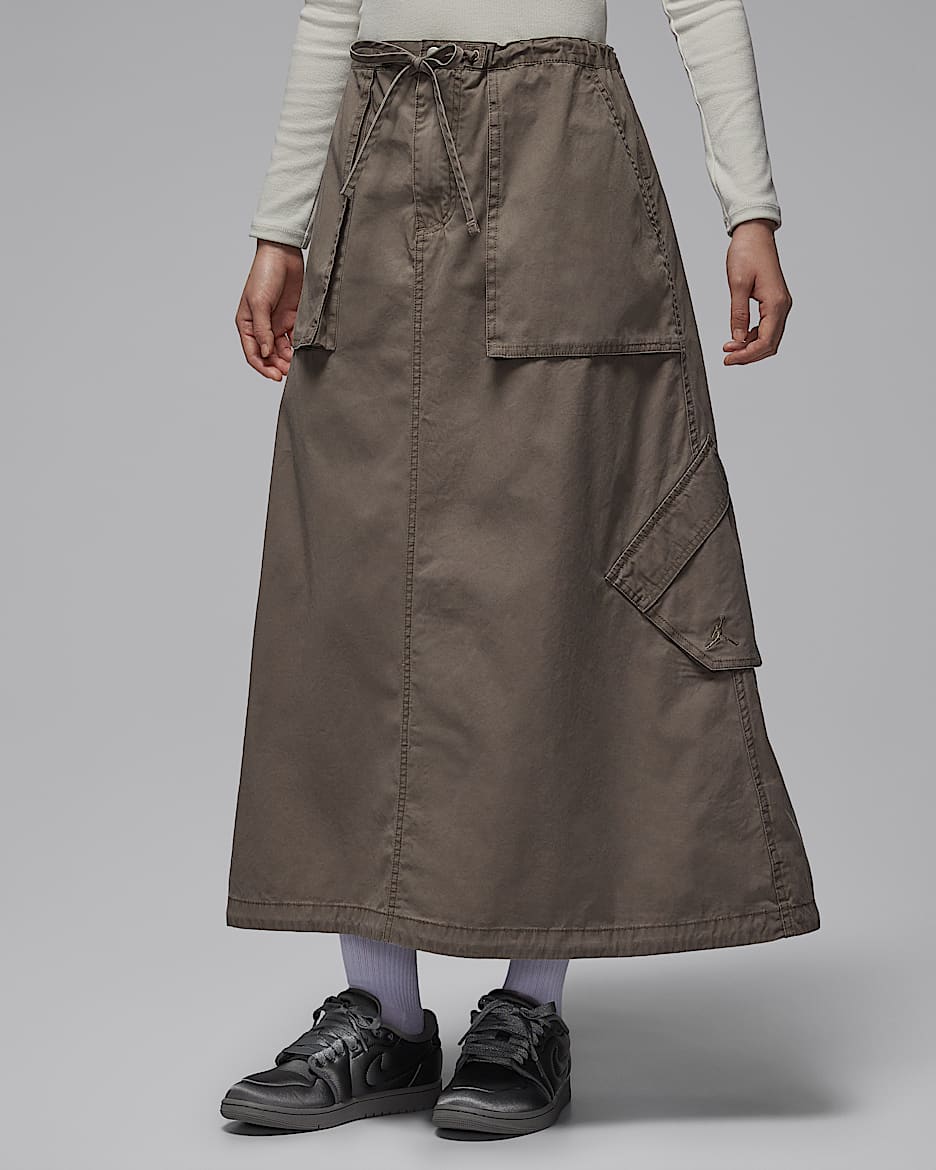 Jordan Chicago 女子降落伞半身裙 - 橄榄灰