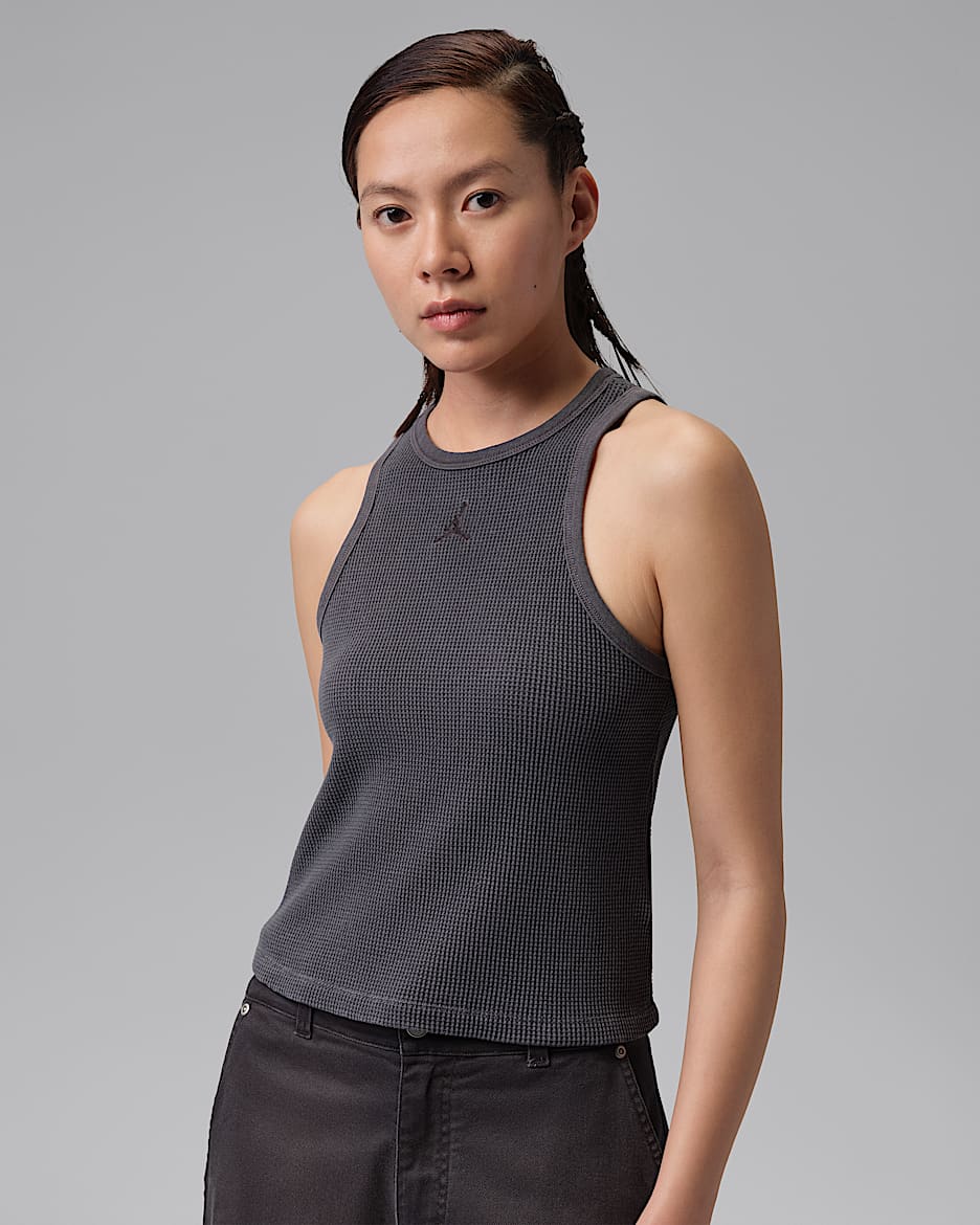 Jordan Flight 女子华夫格背心 - 黑/黑