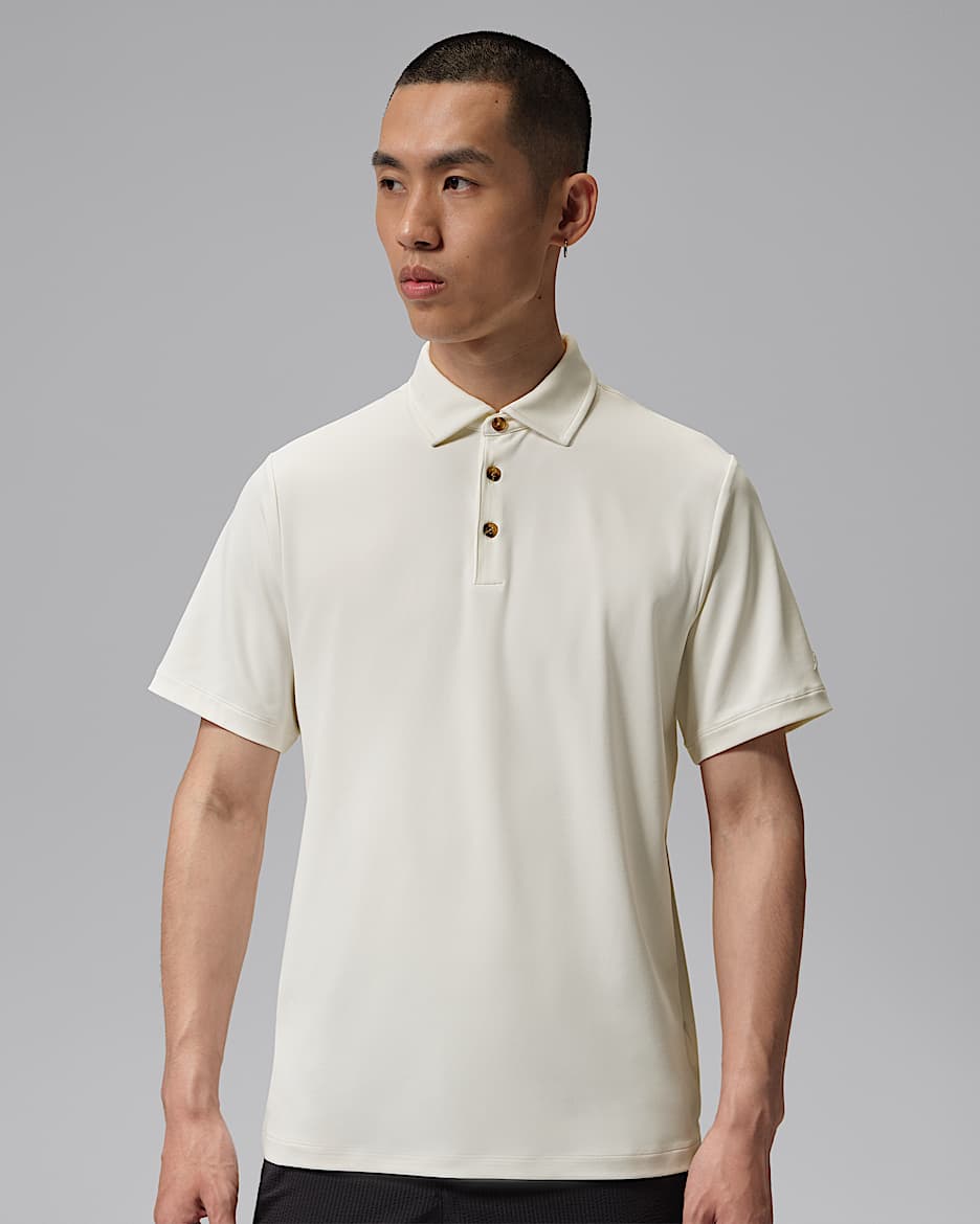 Jordan Sport 男子防晒短袖高尔夫翻领T恤 - 帆白/帆白