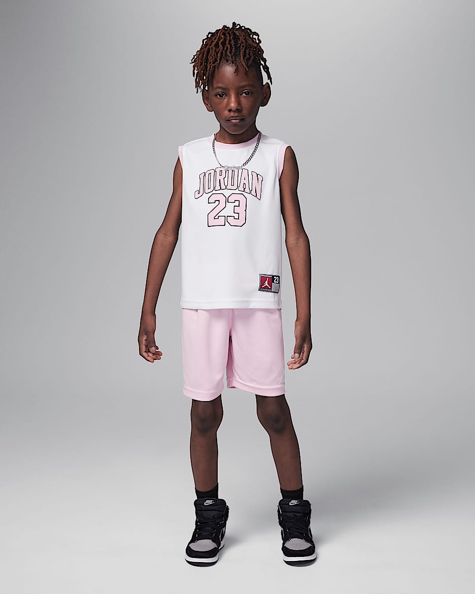 Jordan 23 幼童球衣和短裤套装 - 泡沫粉