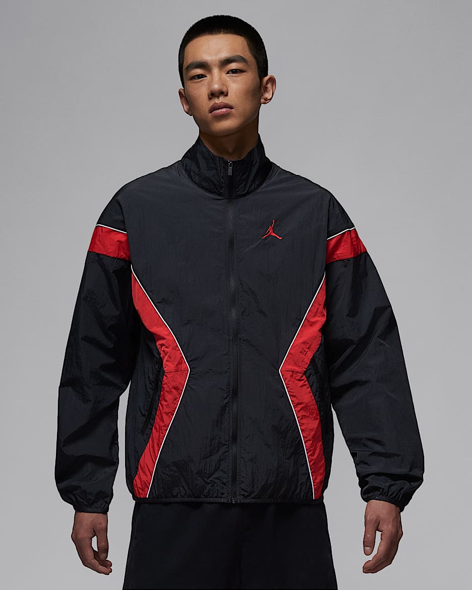 Jordan Brooklyn Draft 男子防晒夹克 - 黑/健身红/白色/健身红