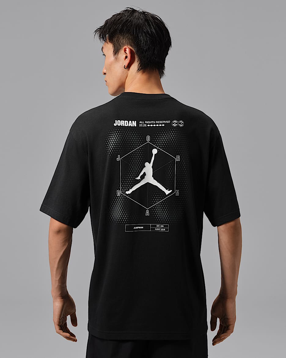 Jordan Utility 男子短袖印花T恤 - 黑