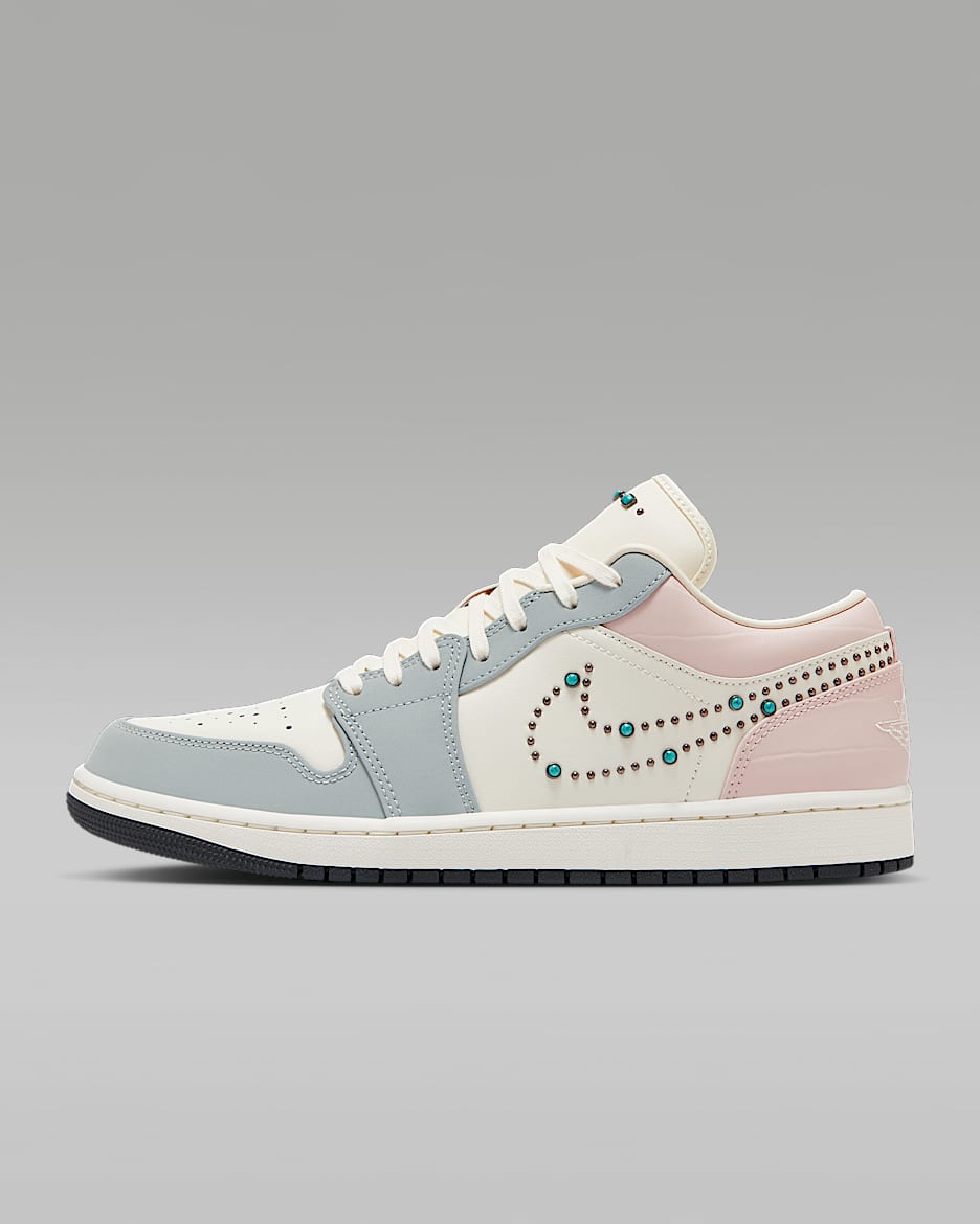 Air Jordan 1 Low 男子运动鞋 - 珍珠灰/帆白/泡沫薄荷绿/灰黑
