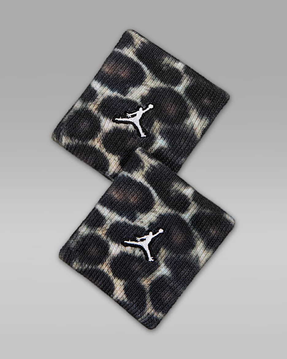 Jordan Dri-FIT Terry 速干护腕（1 对） - 黑/黑/白色