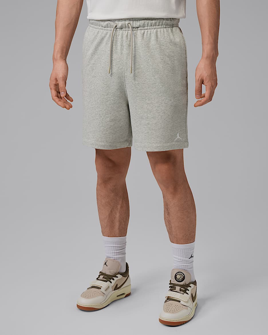 Jordan Brooklyn Fleece 男子短裤 - 麻灰/白色